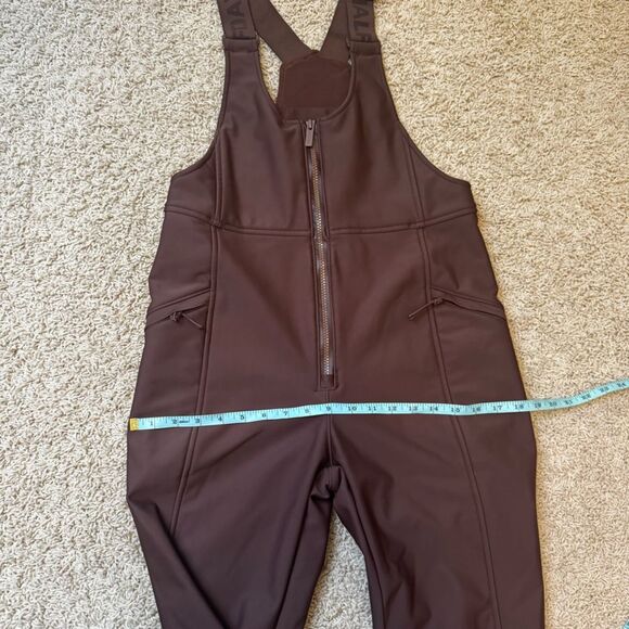 Halfdays Isabel Soft Shell Bib Pant Ski Small Waterproof Brown Spiked Cocoa - Picture 8 of 13